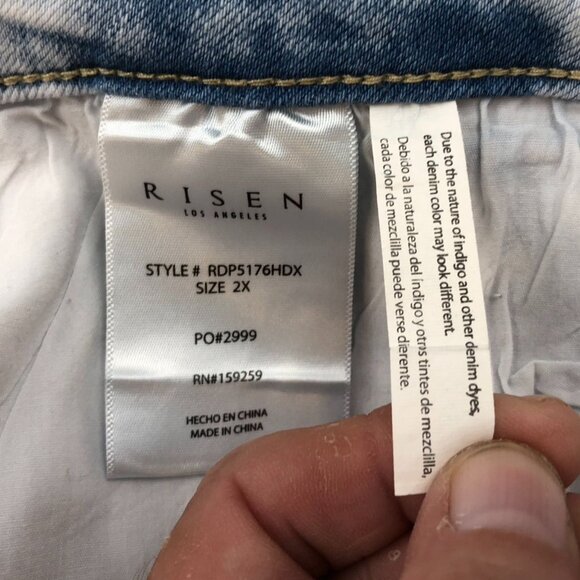 NWT Risen Womens Brenna Jeans Size 2X Wide Leg Blue Denim Casual Classic Travel - Picture 14 of 16